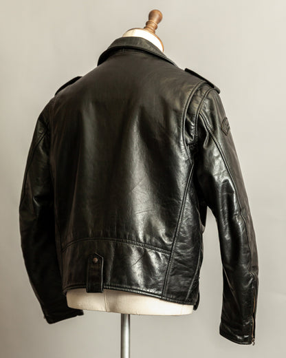 Vintage 1990s Diesel “U.S. State Guard” Leather Biker Jacket – Large (44)