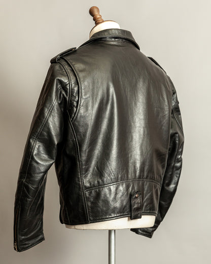 Vintage 1990s Diesel “U.S. State Guard” Leather Biker Jacket – Large (44)