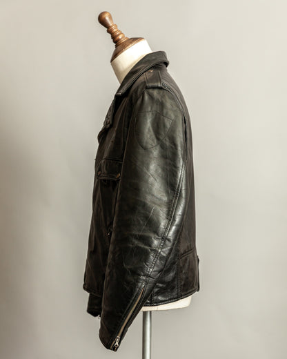 Vintage 1990s Diesel “U.S. State Guard” Leather Biker Jacket – Large (44)