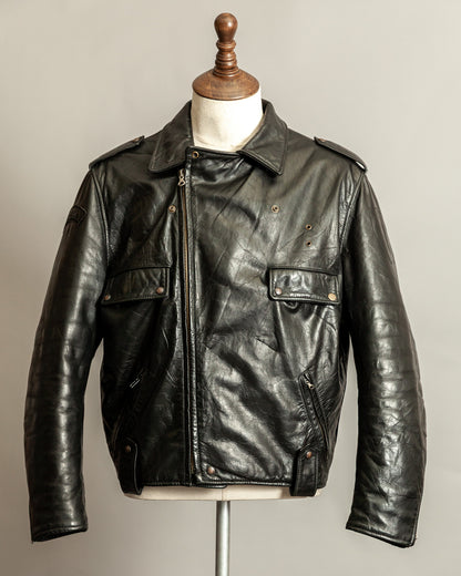 Vintage 1990s Diesel “U.S. State Guard” Leather Biker Jacket – Large (44)