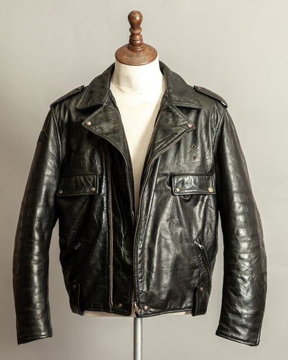 Vintage 1990s Diesel “U.S. State Guard” Leather Biker Jacket – Large (44)