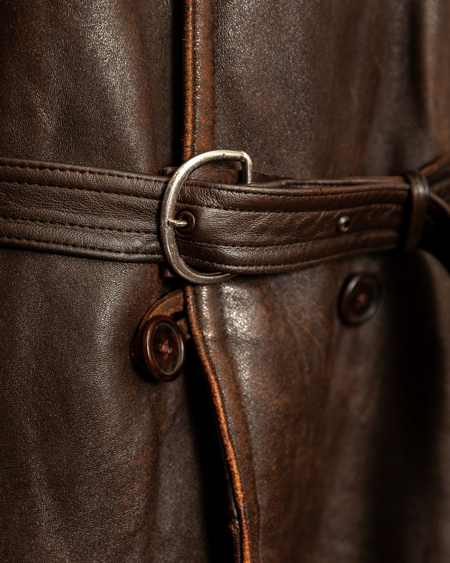 Vintage 1940s French “Le Cuir du Centaure” Leather Motorcycle Jacket – Large (44)