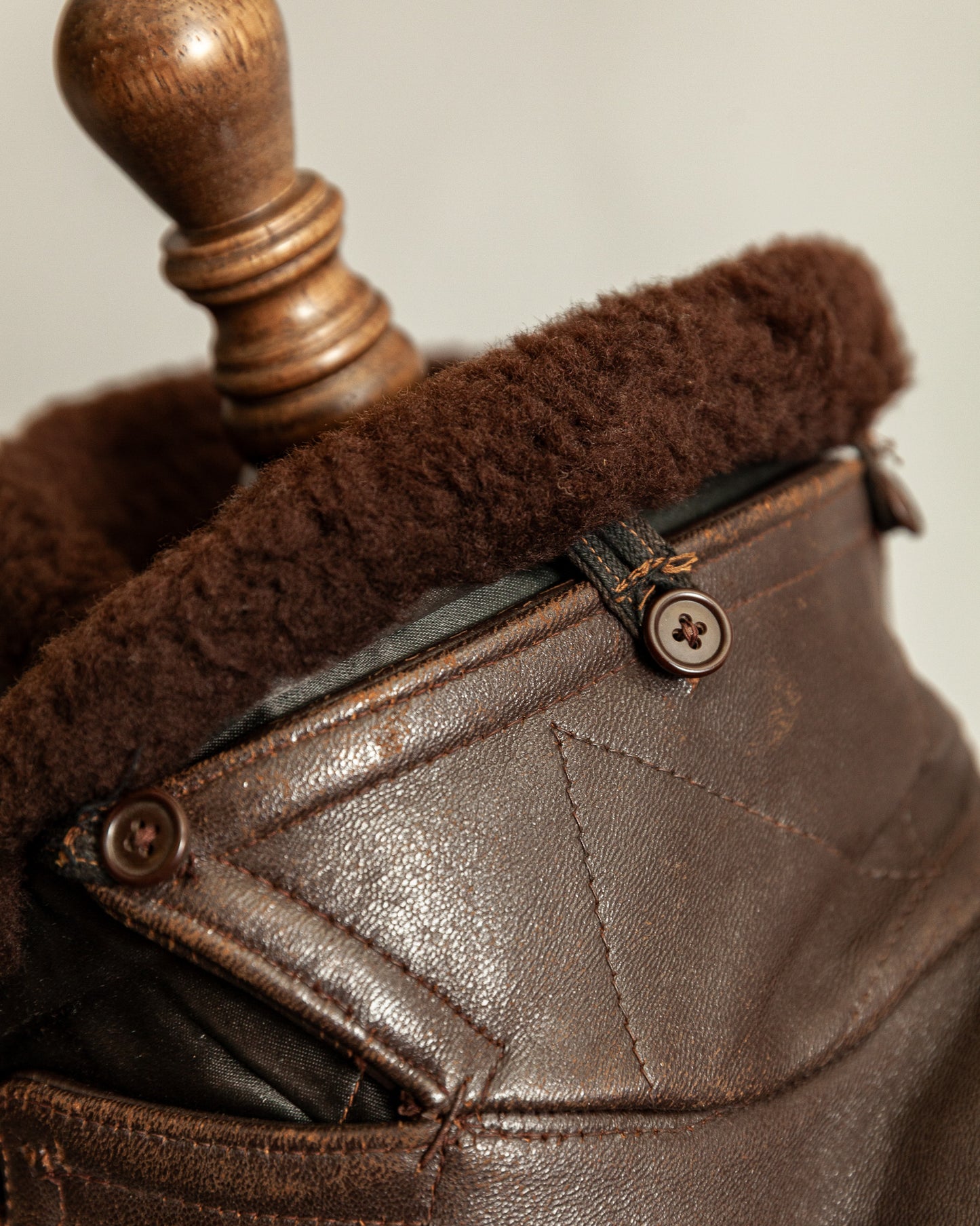 Vintage 1940s French “Le Cuir du Centaure” Leather Motorcycle Jacket – Large (44)