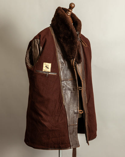 Vintage 1940s French “Le Cuir du Centaure” Leather Motorcycle Jacket – Large (44)