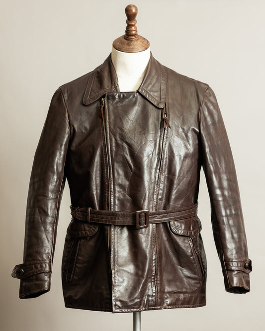 Vintage 1940s German Horsehide Motorcycle Dispatch Rider Jacket - M/L (42)