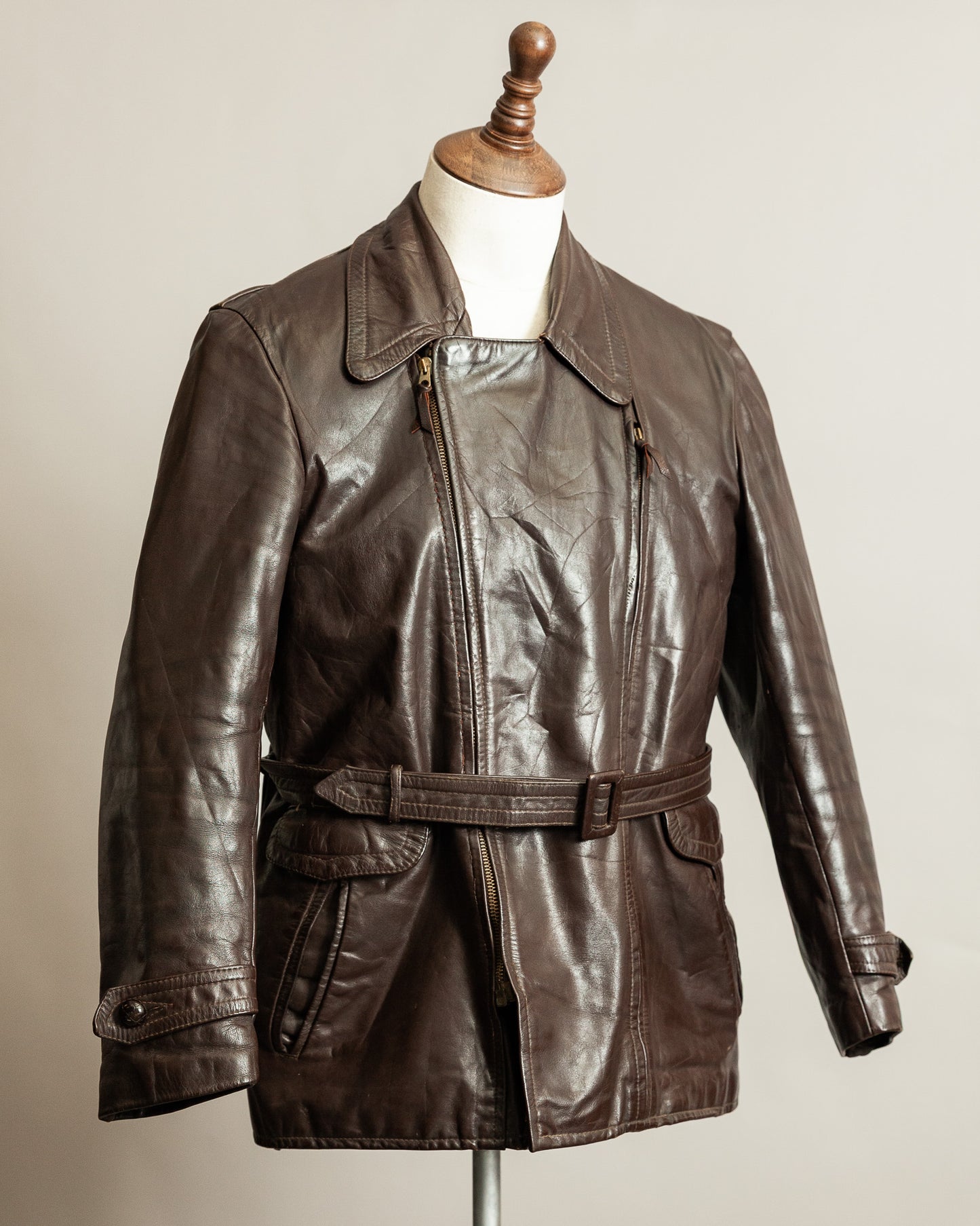 Vintage 1940s German Horsehide Motorcycle Dispatch Rider Jacket - M/L (42)
