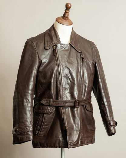 Vintage 1940s German Horsehide Motorcycle Dispatch Rider Jacket - M/L (42)