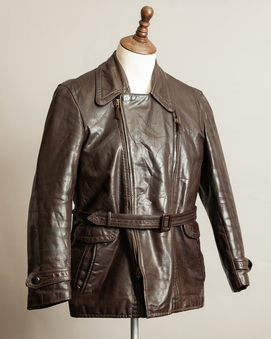 Vintage 1940s German Horsehide Motorcycle Dispatch Rider Jacket - M/L (42)