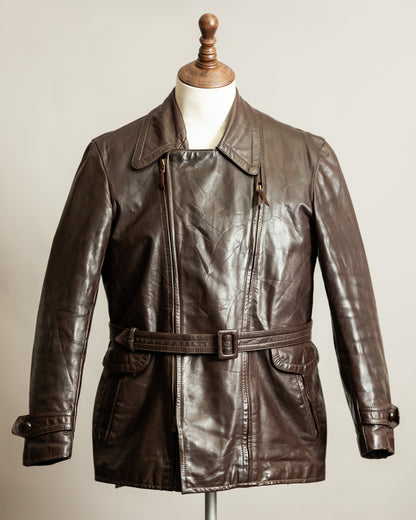 Vintage 1940s German Horsehide Motorcycle Dispatch Rider Jacket - M/L (42)
