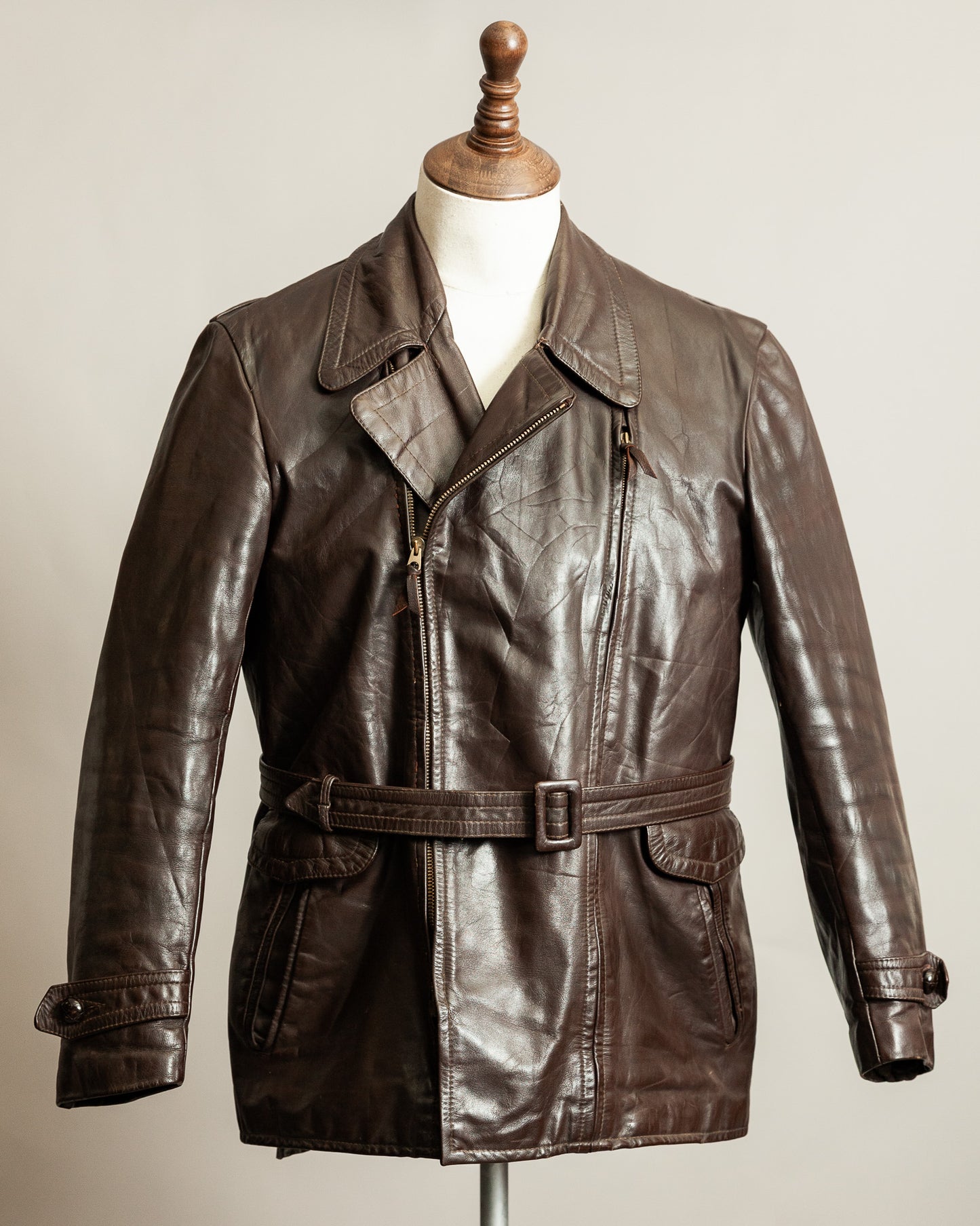 Vintage 1940s German Horsehide Motorcycle Dispatch Rider Jacket - M/L (42)
