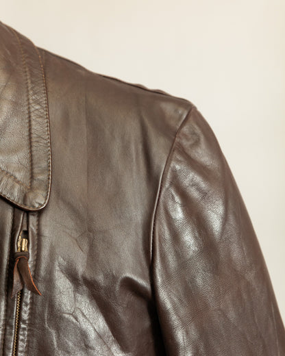 Vintage 1940s German Horsehide Motorcycle Dispatch Rider Jacket - M/L (42)