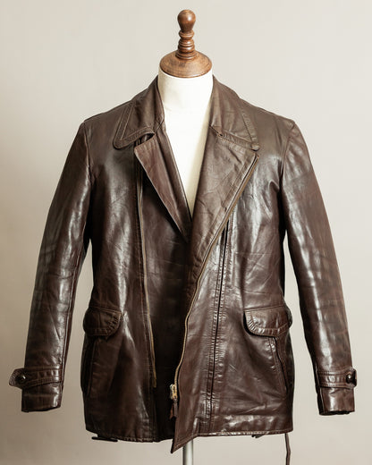 Vintage 1940s German Horsehide Motorcycle Dispatch Rider Jacket - M/L (42)