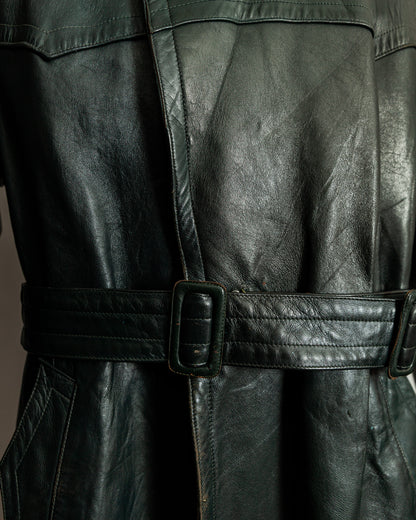 Vintage 1940s German Officer’s Horsehide Leather Trench Coat Large (44)