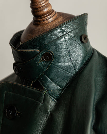 Vintage 1940s German Officer’s Horsehide Leather Trench Coat Large (44)