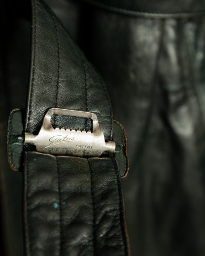 Vintage 1940s German Officer’s Horsehide Leather Trench Coat Large (44)