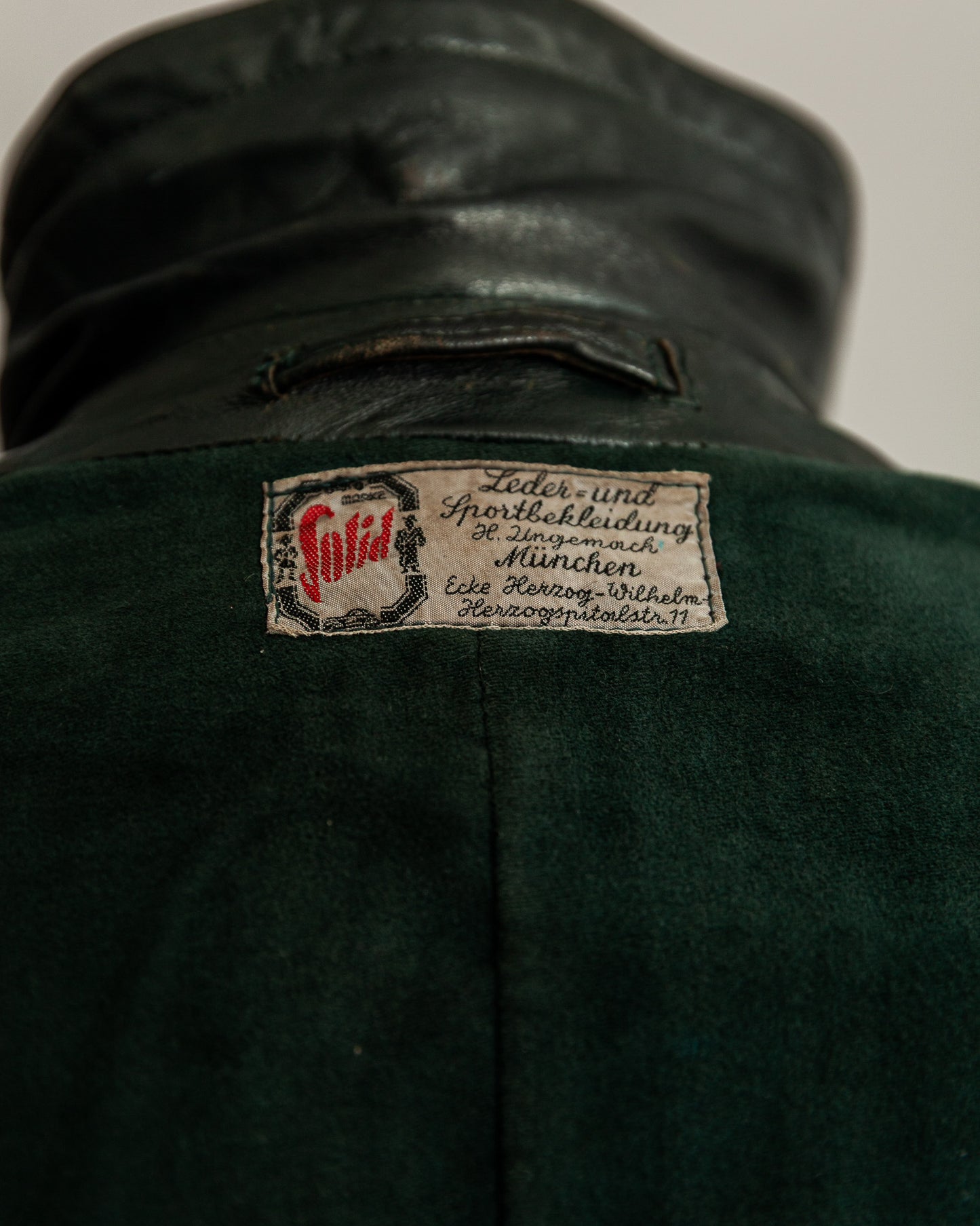 Vintage 1940s German Officer’s Horsehide Leather Trench Coat Large (44)