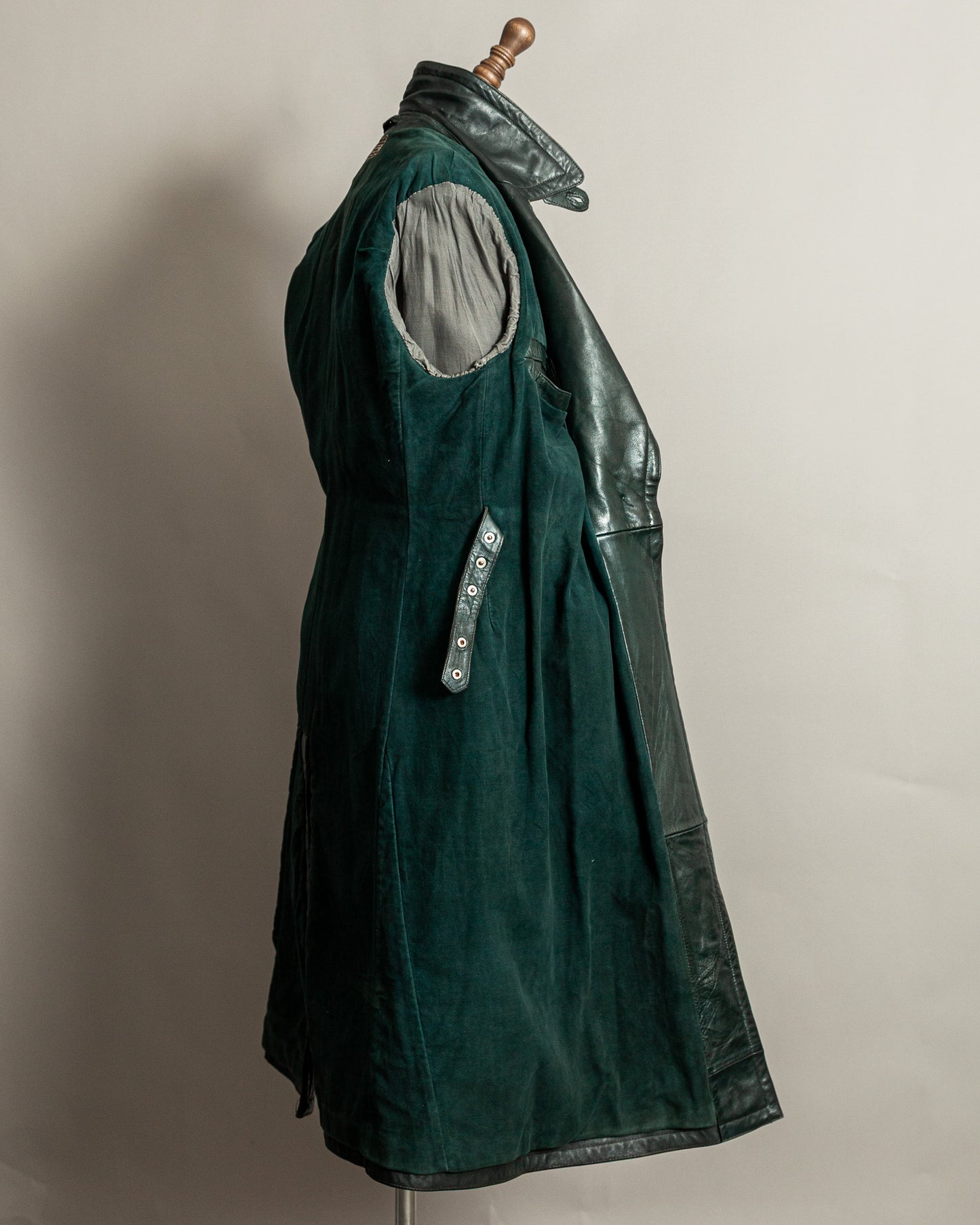 Vintage 1940s German Officer’s Horsehide Leather Trench Coat Large (44)