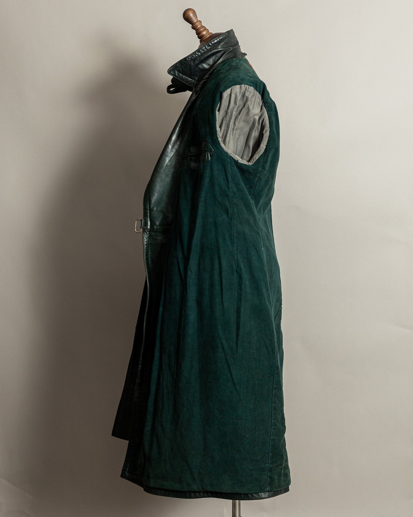 Vintage 1940s German Officer’s Horsehide Leather Trench Coat Large (44)