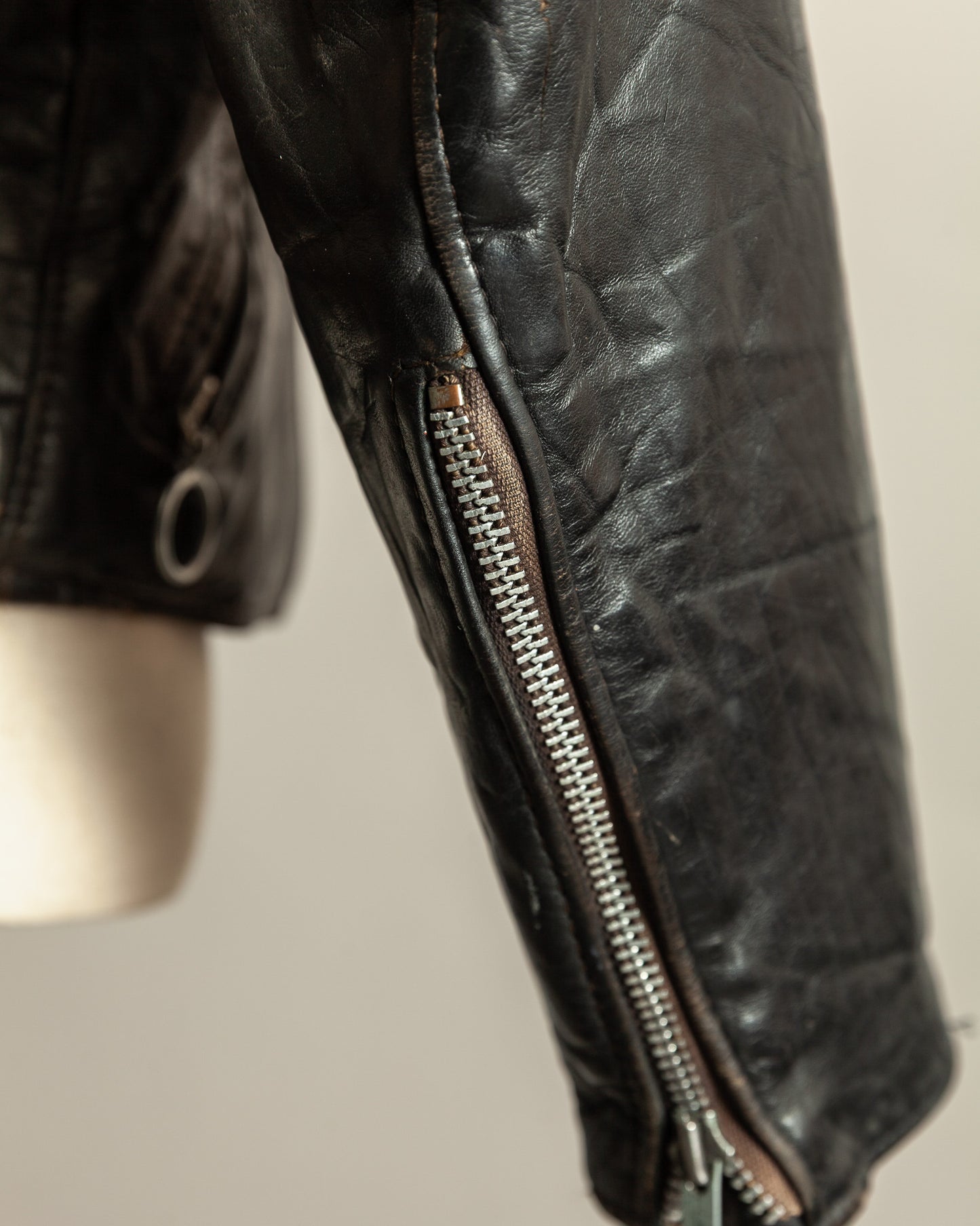 Vintage 1960s Brooks Café Racer Leather Jacket with Talon Zippers – S/M (40)