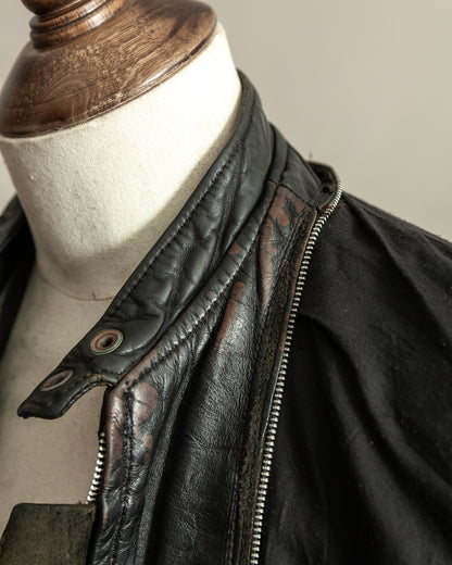 Vintage 1960s Brooks Café Racer Leather Jacket with Talon Zippers – S/M (40)