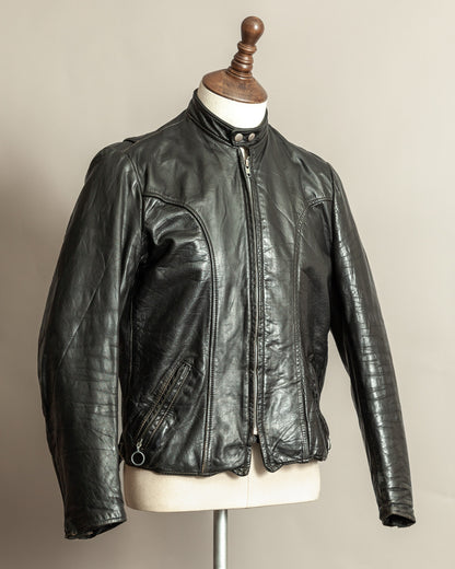 Vintage 1960s Brooks Café Racer Leather Jacket with Talon Zippers – S/M (40)
