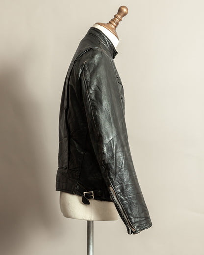 Vintage 1960s Brooks Café Racer Leather Jacket with Talon Zippers – S/M (40)