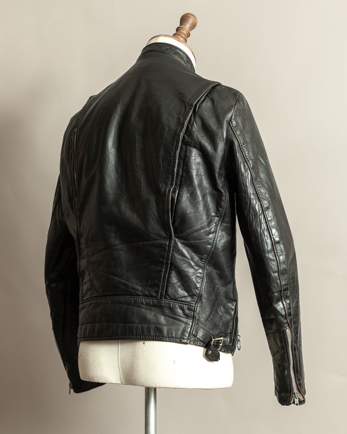 Vintage 1960s Brooks Café Racer Leather Jacket with Talon Zippers – S/M (40)