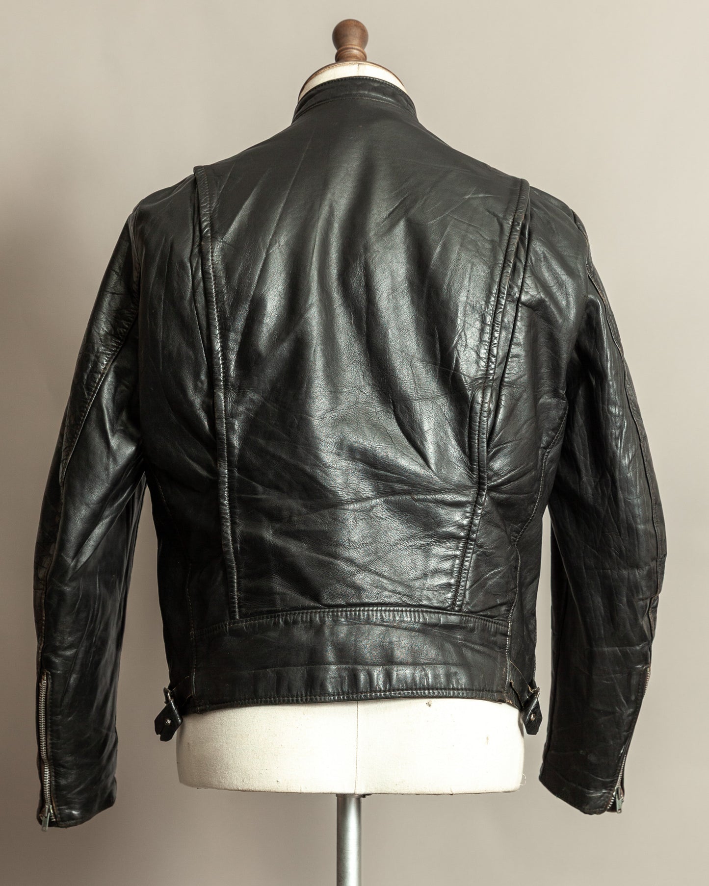 Vintage 1960s Brooks Café Racer Leather Jacket with Talon Zippers – S/M (40)