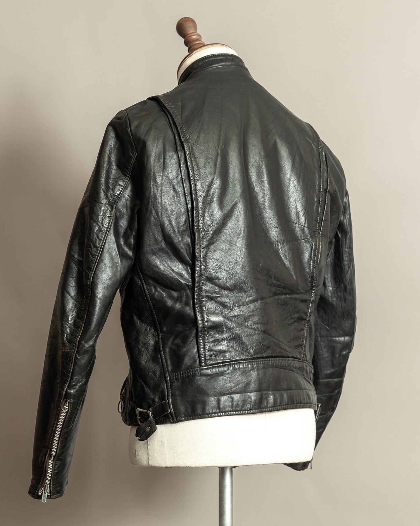Vintage 1960s Brooks Café Racer Leather Jacket with Talon Zippers – S/M (40)