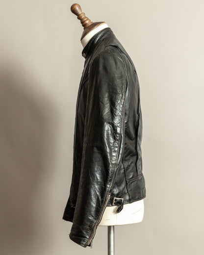 Vintage 1960s Brooks Café Racer Leather Jacket with Talon Zippers – S/M (40)