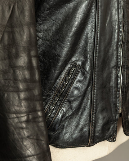 Vintage 1960s Brooks Café Racer Leather Jacket with Talon Zippers – S/M (40)