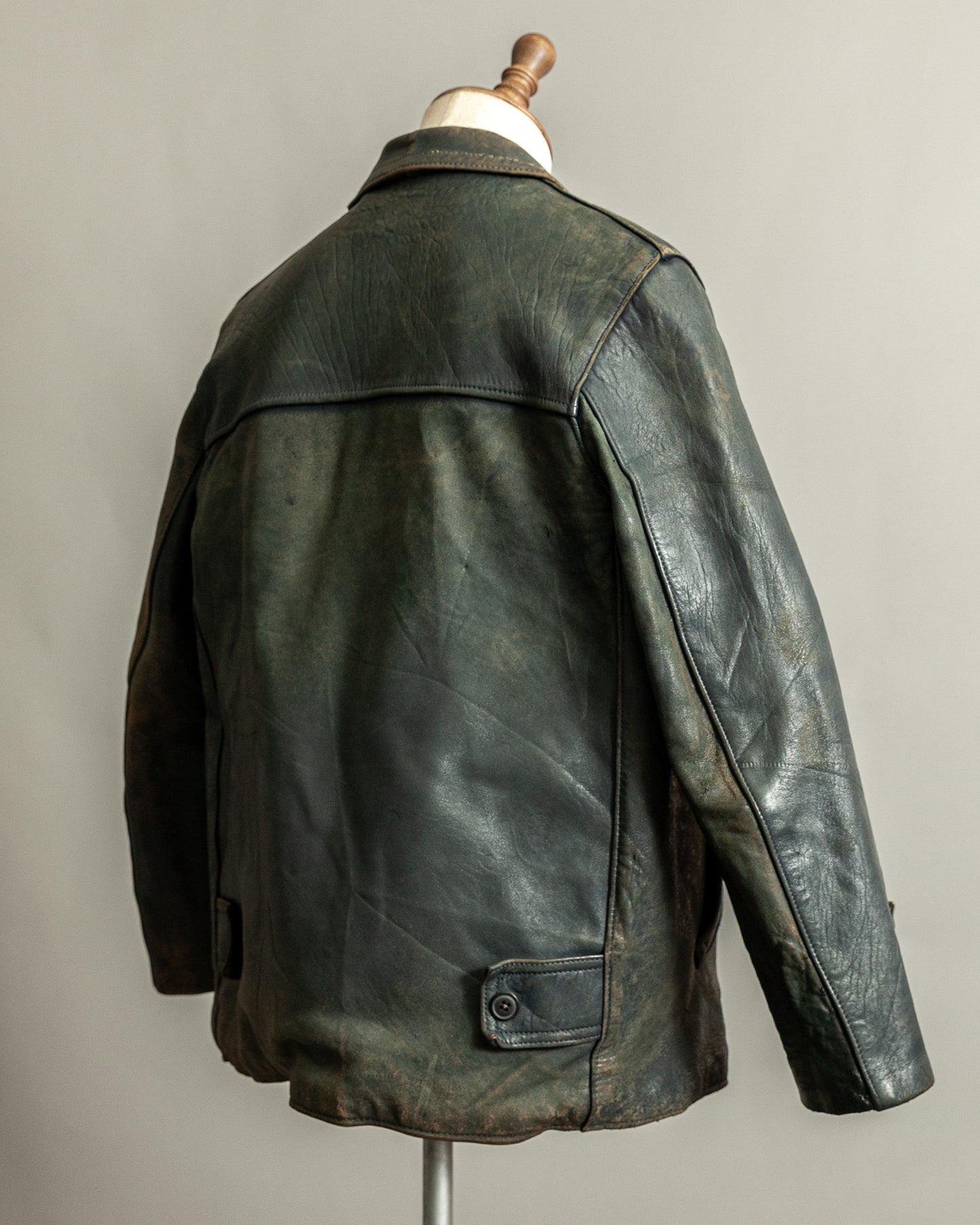 Vintage 1940s French Leather Work Jacket Large (44)