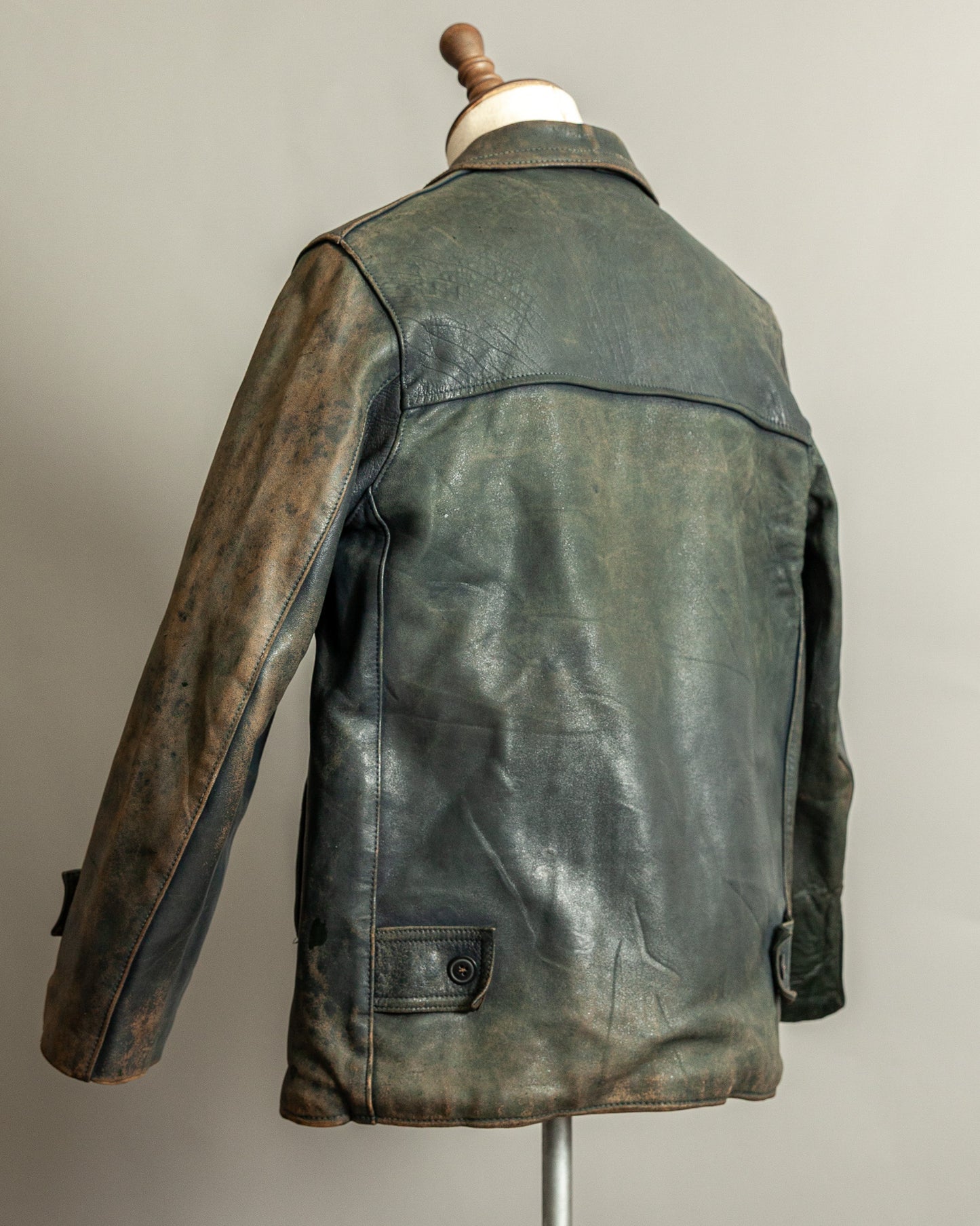 Vintage 1940s French Leather Work Jacket Large (44)