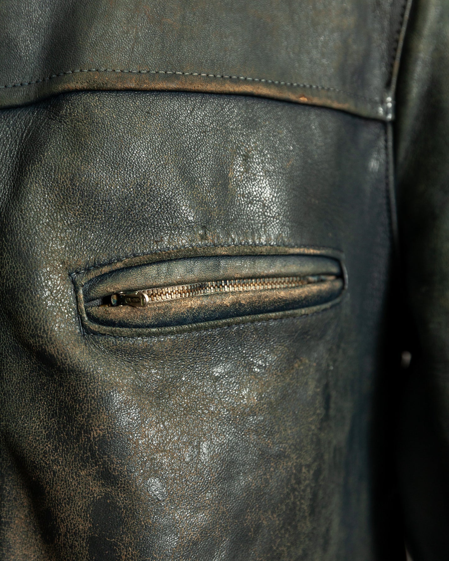 Vintage 1940s French Leather Work Jacket Large (44)