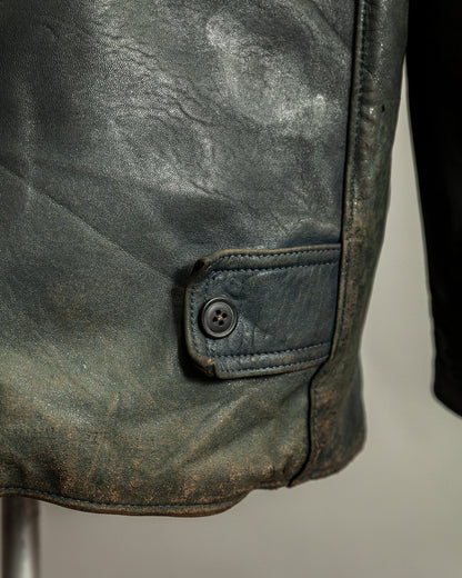 Vintage 1940s French Leather Work Jacket Large (44)