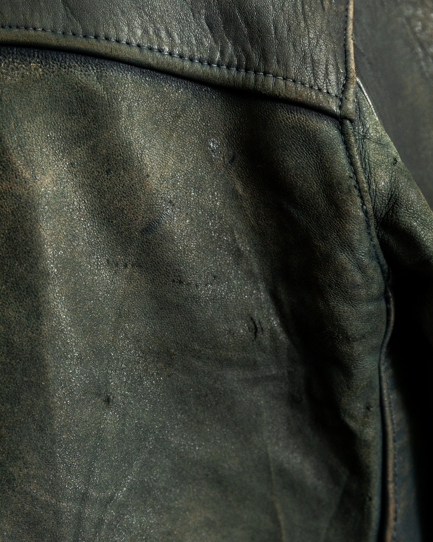 Vintage 1940s French Leather Work Jacket Large (44)