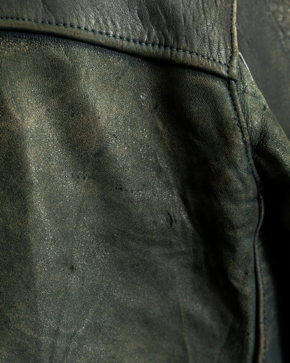 Vintage 1940s French Leather Work Jacket Large (44)