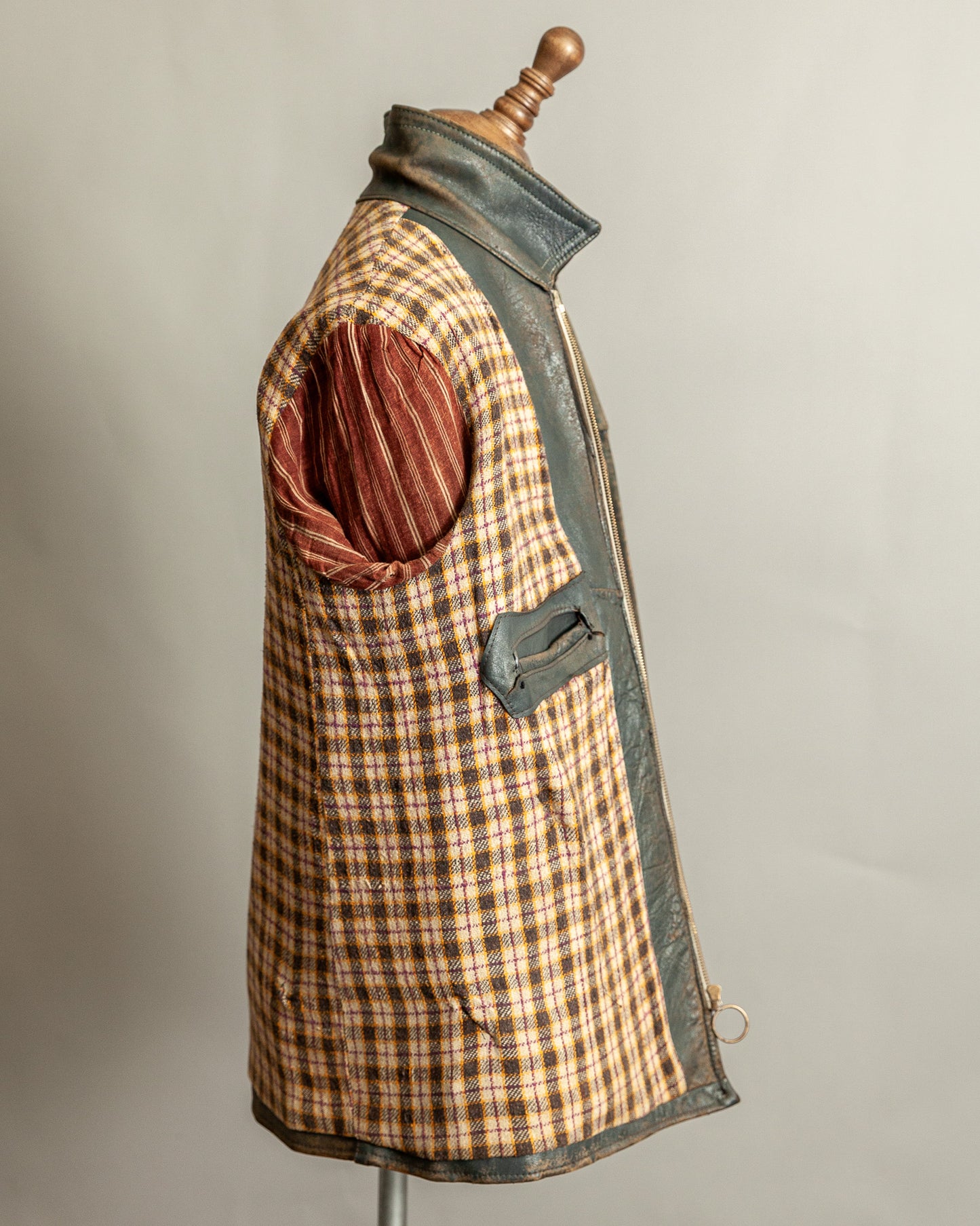 Vintage 1940s French Leather Work Jacket Large (44)