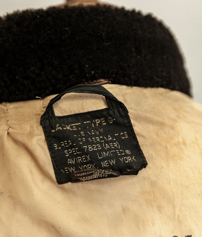 Vintage 1987 Avirex G-1 “Flying Tigers” Russian Model Leather Flight Jacket Large (44)