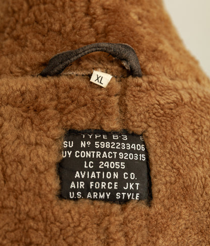 Vintage B-3 Sheepskin Bomber Flying Jacket USAAF - XL (46)
