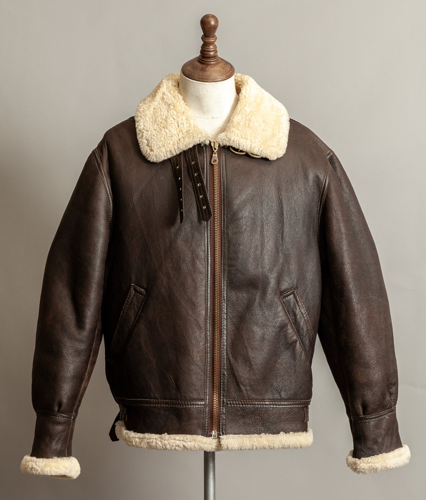 Vintage B3 Bomber Sheepskin Shearling Flying Jacket USAAF (44)