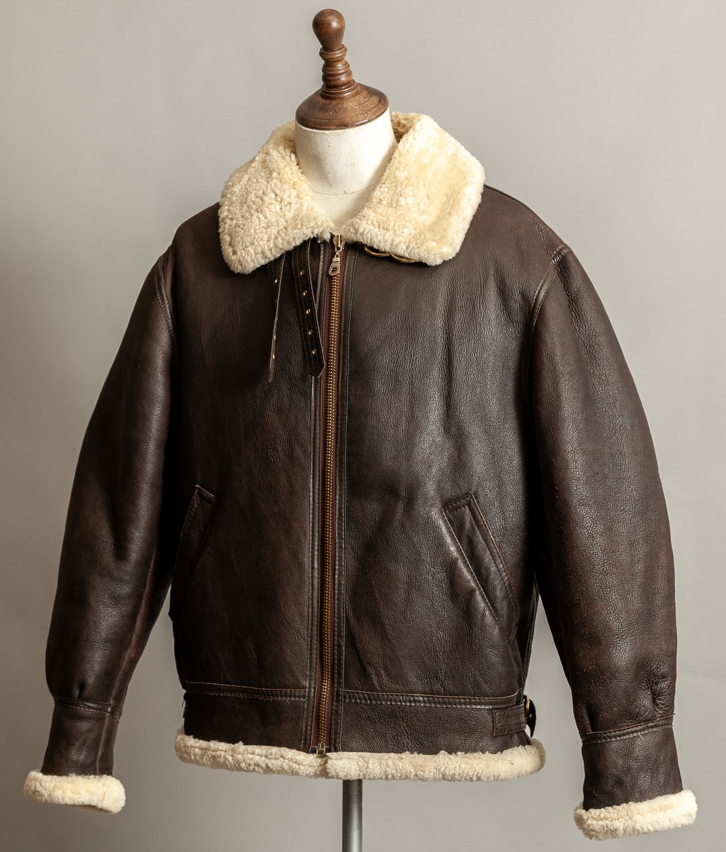 Vintage B3 Bomber Sheepskin Shearling Flying Jacket USAAF (44)