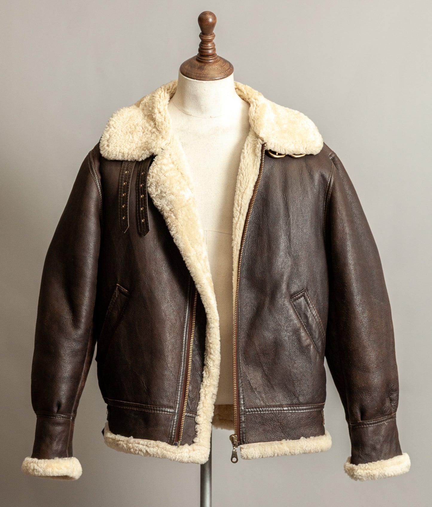 Vintage B3 Bomber Sheepskin Shearling Flying Jacket USAAF (44)