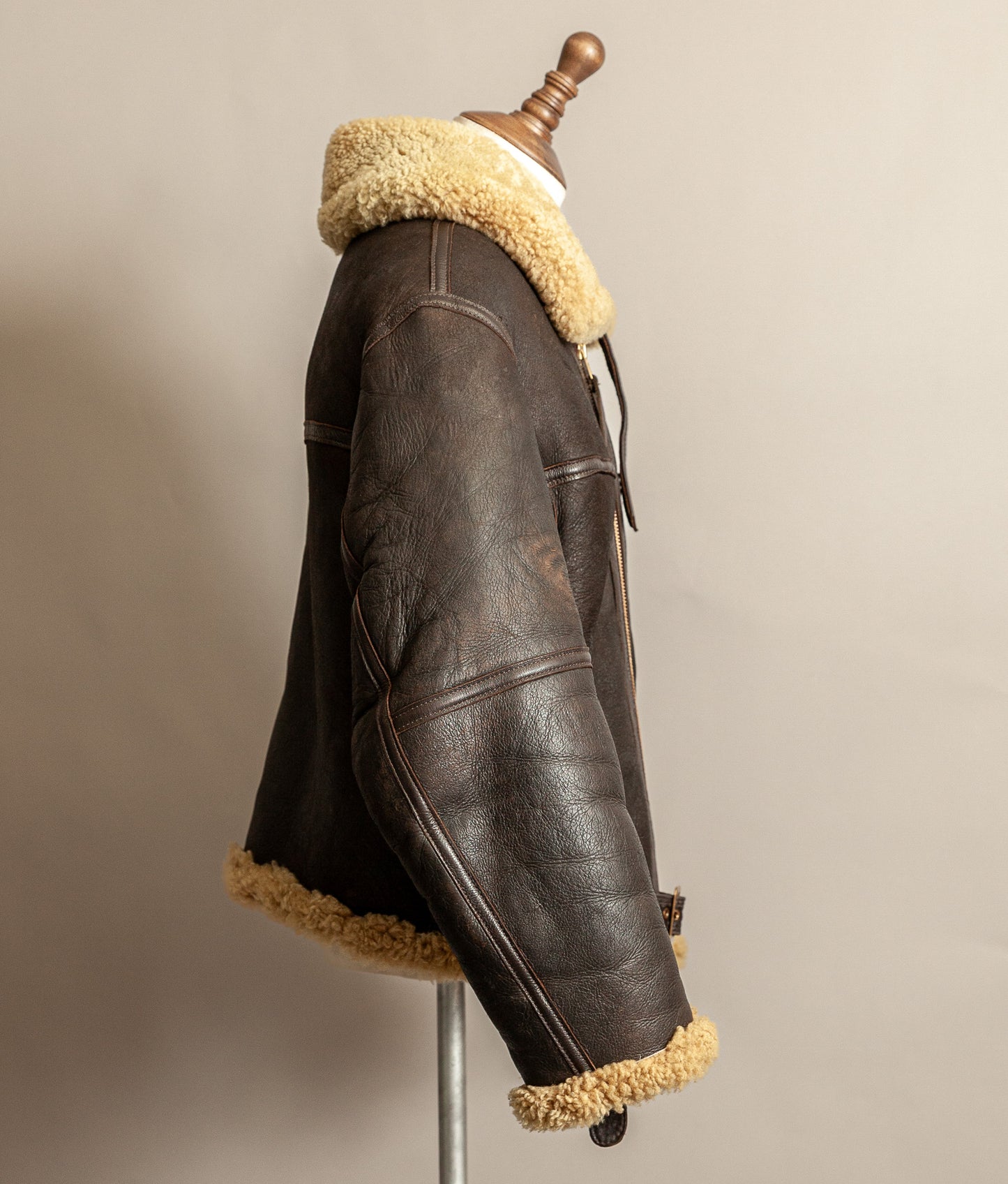 Vintage RAF Irvin Sheepskin Shearling Flying Jacket Blackbird Leather England (44)