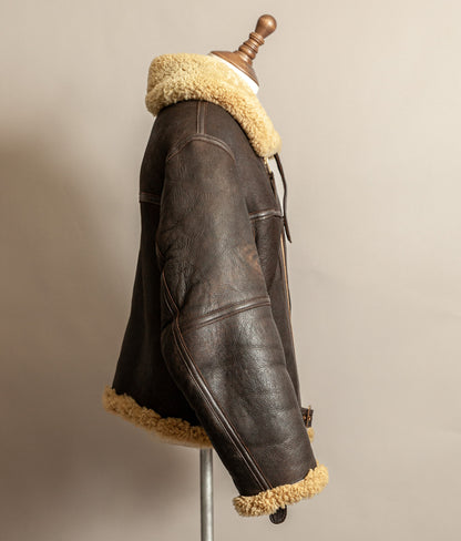 Vintage RAF Irvin Sheepskin Shearling Flying Jacket Blackbird Leather England (44)
