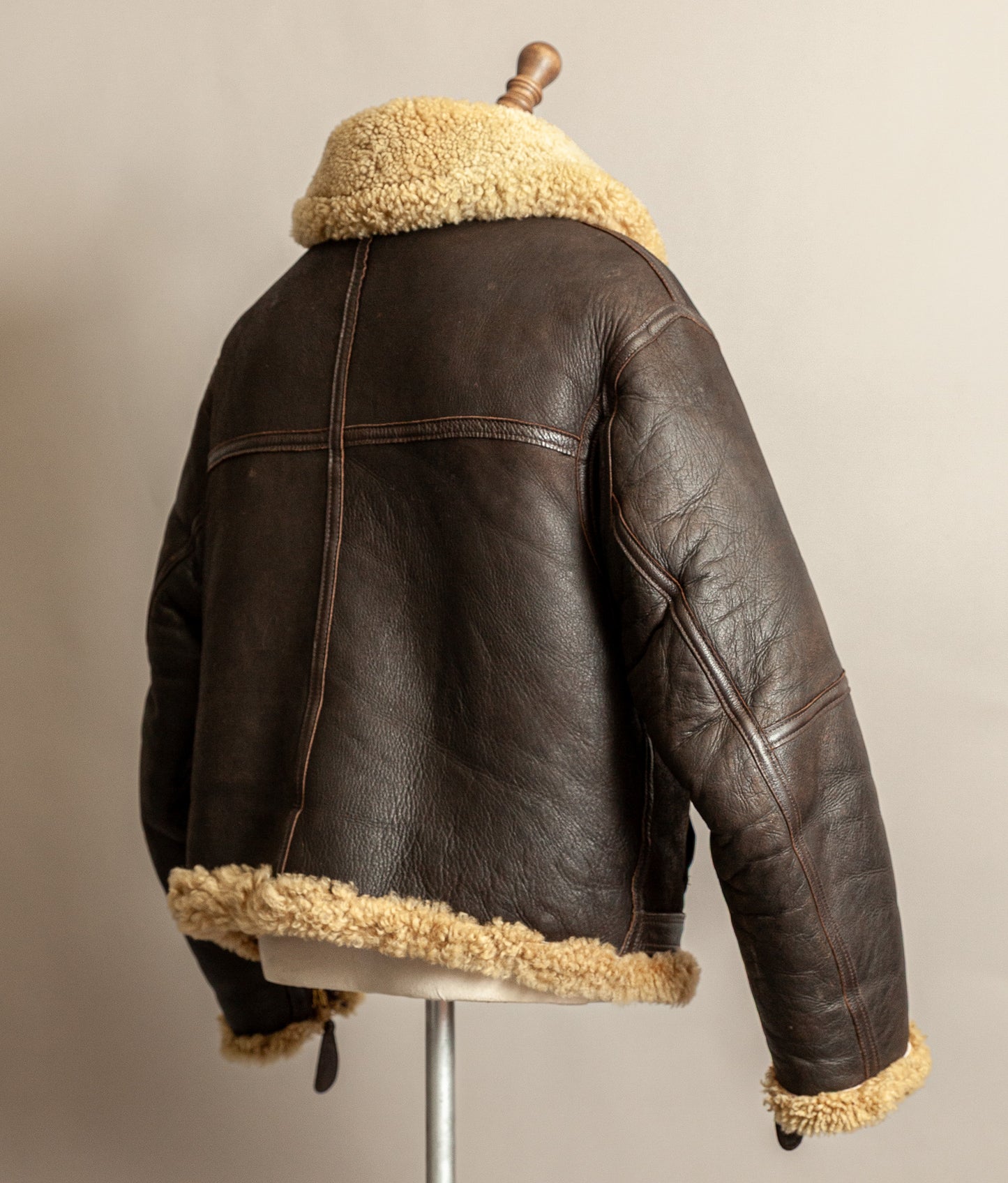 Vintage RAF Irvin Sheepskin Shearling Flying Jacket Blackbird Leather England (44)