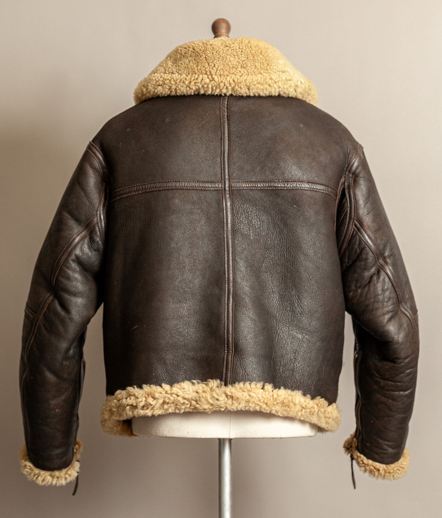 Vintage RAF Irvin Sheepskin Shearling Flying Jacket Blackbird Leather England (44)