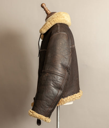 Vintage RAF Irvin Sheepskin Shearling Flying Jacket Blackbird Leather England (44)