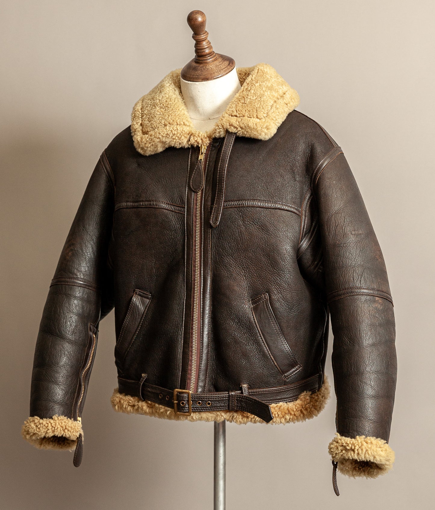 Vintage RAF Irvin Sheepskin Shearling Flying Jacket Blackbird Leather England (44)