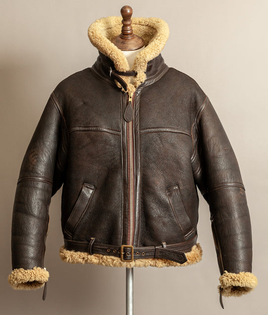 Vintage RAF Irvin Sheepskin Shearling Flying Jacket Blackbird Leather England (44)
